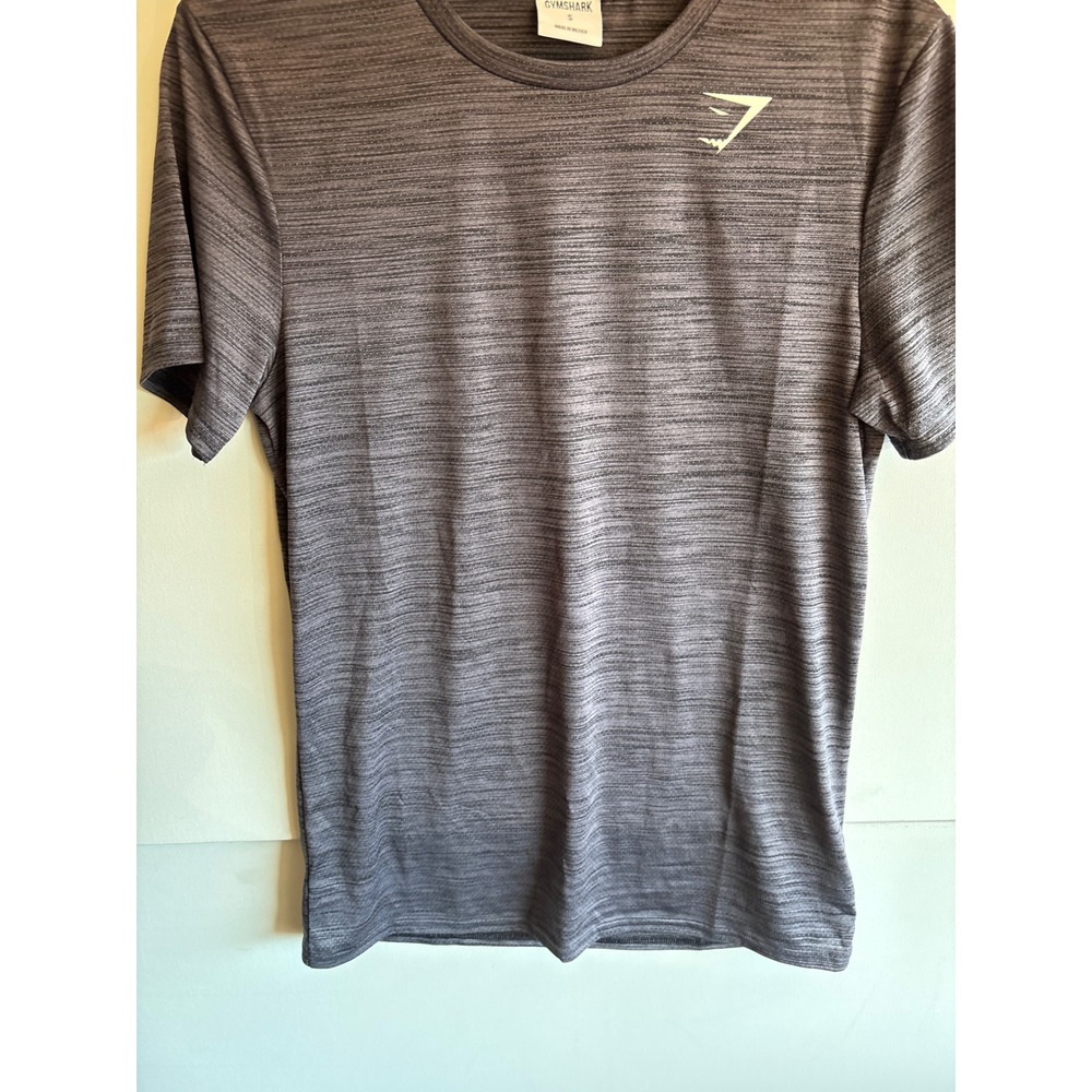 Gymshark Training T-Shirt Gray Striped Athletic Gym ActivewearWorkout Mens Small - Picture 5 of 6
